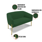 Sofá 2 Lugares Namoradeira Pé De Ferro Dourado Stella Veludo