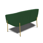 Sofá 2 Lugares Namoradeira Pé De Ferro Dourado Stella Veludo