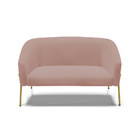 Sofá 2 Lugares Namoradeira Pé De Ferro Dourado Stella Veludo