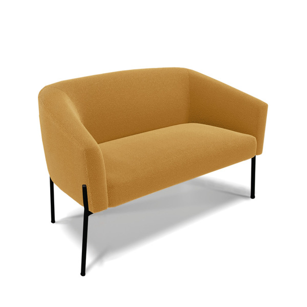 Sofá 2 Lugares Namoradeira Pé De Ferro Preto Stella Bouclê  M