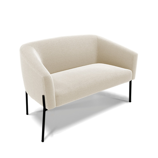 Sofá 2 Lugares Namoradeira Pé De Ferro Preto Stella Bouclê Be