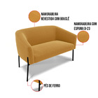 Sofá 2 Lugares Namoradeira Pé De Ferro Preto Stella Bouclê D0