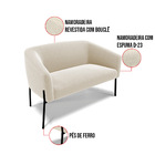 Sofá 2 Lugares Namoradeira Pé De Ferro Preto Stella Bouclê D0