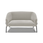 Sofá 2 Lugares Namoradeira Pé De Ferro Preto Stella Bouclê D0