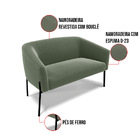 Sofá 2 Lugares Namoradeira Pé De Ferro Preto Stella Bouclê Pi