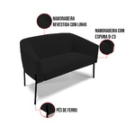 Sofá 2 Lugares Namoradeira Pé De Ferro Preto Stella Linho D03