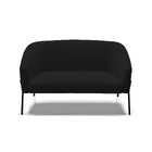 Sofá 2 Lugares Namoradeira Pé De Ferro Preto Stella Linho D03