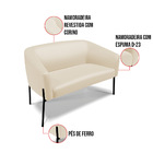 Sofá 2 Lugares Namoradeira Pé De Ferro Preto Stella Sintético