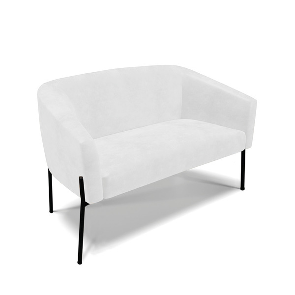 Sofá 2 Lugares Namoradeira Pé De Ferro Preto Stella Sintético