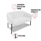 Sofá 2 Lugares Namoradeira Pé De Ferro Preto Stella Sintético
