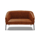 Sofá 2 Lugares Namoradeira Pé De Ferro Preto Stella Sintético