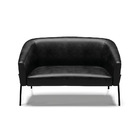 Sofá 2 Lugares Namoradeira Pé De Ferro Preto Stella Sintético