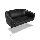 Sofá 2 Lugares Namoradeira Pé De Ferro Preto Stella Sintético