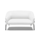 Sofá 2 Lugares Namoradeira Pé De Ferro Preto Stella Sintético