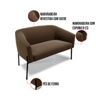 Sofá 2 Lugares Namoradeira Pé De Ferro Preto Stella Suede D03