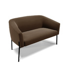 Sofá 2 Lugares Namoradeira Pé De Ferro Preto Stella Suede D03