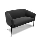 Sofá 2 Lugares Namoradeira Pé De Ferro Preto Stella Suede D03