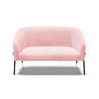 Sofá 2 Lugares Namoradeira Pé De Ferro Preto Stella Suede Ros