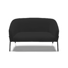 Sofá 2 Lugares Namoradeira Pé De Ferro Preto Stella Veludo D0