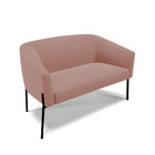 Sofá 2 Lugares Namoradeira Pé De Ferro Preto Stella Veludo D0