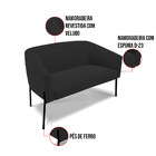 Sofá 2 Lugares Namoradeira Pé De Ferro Preto Stella Veludo Pr