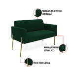 Sofá 2 Lugares Namoradeira Pé Ferro Dourado Marisa Bouclê D03
