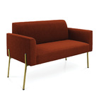 Sofá 2 Lugares Namoradeira Pé Ferro Dourado Marisa Bouclê D03