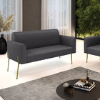 Sofá 2 Lugares Namoradeira Pé Ferro Dourado Marisa Bouclê D03