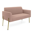 Sofá 2 Lugares Namoradeira Pé Ferro Dourado Marisa Bouclê D03