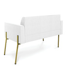 Sofá 2 Lugares Namoradeira Pé Ferro Dourado Marisa Bouclê Off