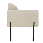 Sofá 2 Lugares Namoradeira Pé Ferro Preto Marisa Bouclê Bege