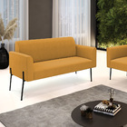 Sofá 2 Lugares Namoradeira Pé Ferro Preto Marisa Bouclê D03 -