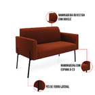 Sofá 2 Lugares Namoradeira Pé Ferro Preto Marisa Bouclê D03 -