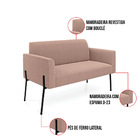 Sofá 2 Lugares Namoradeira Pé Ferro Preto Marisa Bouclê D03 -