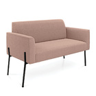 Sofá 2 Lugares Namoradeira Pé Ferro Preto Marisa Bouclê Rosê