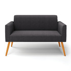 Sofá 2 Lugares Namoradeira Pé Palito Castanho Marisa Bouclê -