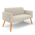 Sofá 2 Lugares Namoradeira Pé Palito Castanho Marisa Bouclê -