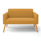 Sofá 2 Lugares Namoradeira Pé Palito Castanho Marisa Bouclê -