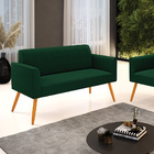 Sofá 2 Lugares Namoradeira Pé Palito Castanho Marisa Bouclê -