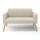 Sofá 2 Lugares Namoradeira Pé Palito Castanho Marisa Bouclê B