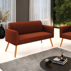 Sofá 2 Lugares Namoradeira Pé Palito Castanho Marisa Bouclê T