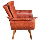 Sofá 2 Lugares Namoradeira Pé Palito Castanho Opala Corano D0