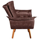 Sofá 2 Lugares Namoradeira Pé Palito Castanho Opala Corano D0