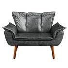 Sofá 2 Lugares Namoradeira Pé Palito Castanho Opala Corano D0