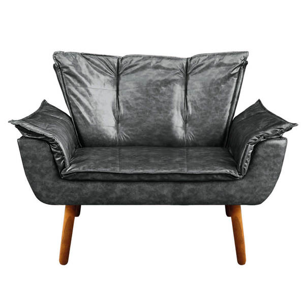 Sofá 2 Lugares Namoradeira Pé Palito Castanho Opala Corano D0