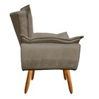 Sofá 2 Lugares Namoradeira Pé Palito Castanho Opala Suede D03