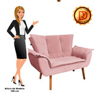 Sofá 2 Lugares Namoradeira Pé Palito Castanho Opala Veludo Ro