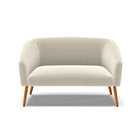 Sofá 2 Lugares Namoradeira Pé Palito Castanho Stella Bouclê D