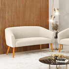 Sofá 2 Lugares Namoradeira Pé Palito Castanho Stella Bouclê D