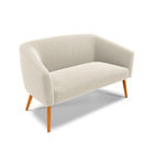 Sofá 2 Lugares Namoradeira Pé Palito Castanho Stella Bouclê D